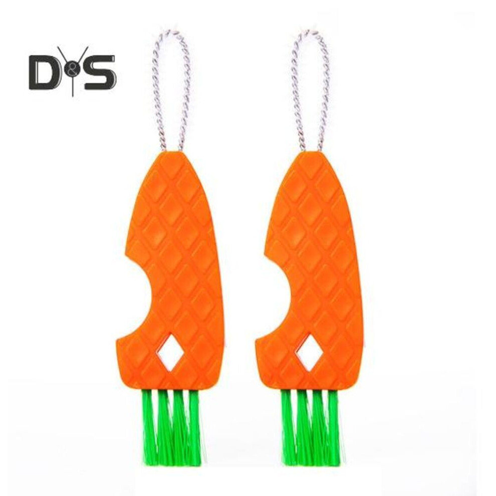 (orange) 2Pcs 3 in 1 Cup Lid Cleaning Brush Set Compact Design Multifunctional Mini Brush Baby Bottles Portable Cleaner