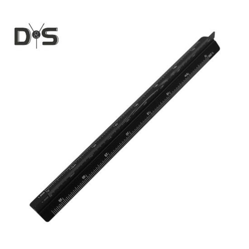 (black, A) Aluminum Alloy Engineering Scale Ruler High Precision Triangular Architectural Drafting Tool Scale Bar Drafting Supplies
