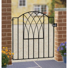 Abbey Modern Verona Low Bow Top Single Gate - Solid Steel - Fits Gap of 880 mm x 940 mm High - Electro Galv./Black Powder Coated