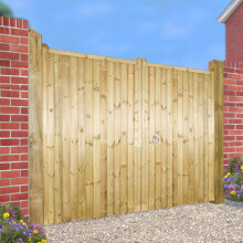 Drayton Square Top Tall Double Driveway Gate - Pressure Treated Scandinavian Redwood - W3600 x H1800 mm