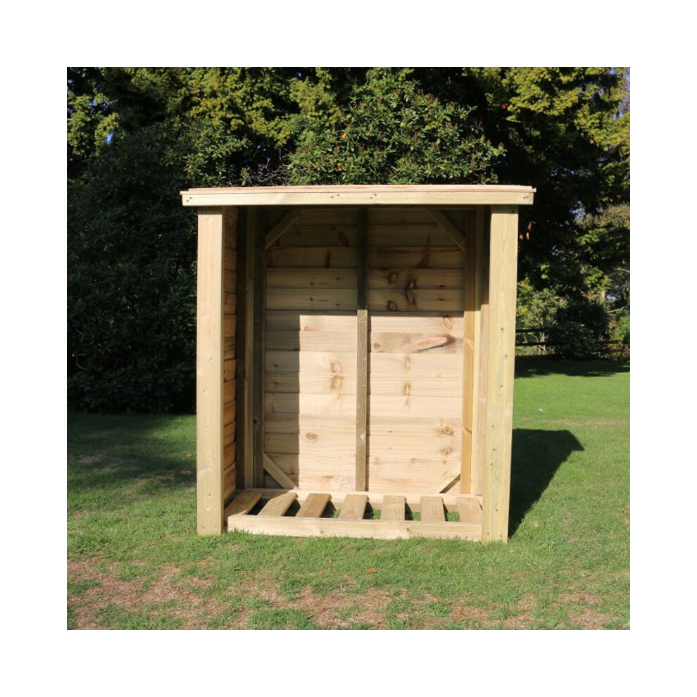 Heavy Duty Log Store - Outdoor Firewood Wooden Garden Timber Log Store - L60 x W120 x H150 cm - Minimal Assembly Required-image-OPC-PH6QPJR-NEW
