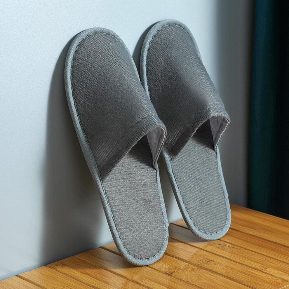 (gray, 42-43, Hotel Disposable Mop) Women's and Men's Thick-Soled Cotton Slippers for Autumn/Winter - Cute Indoor/Outdoor Couple Style.