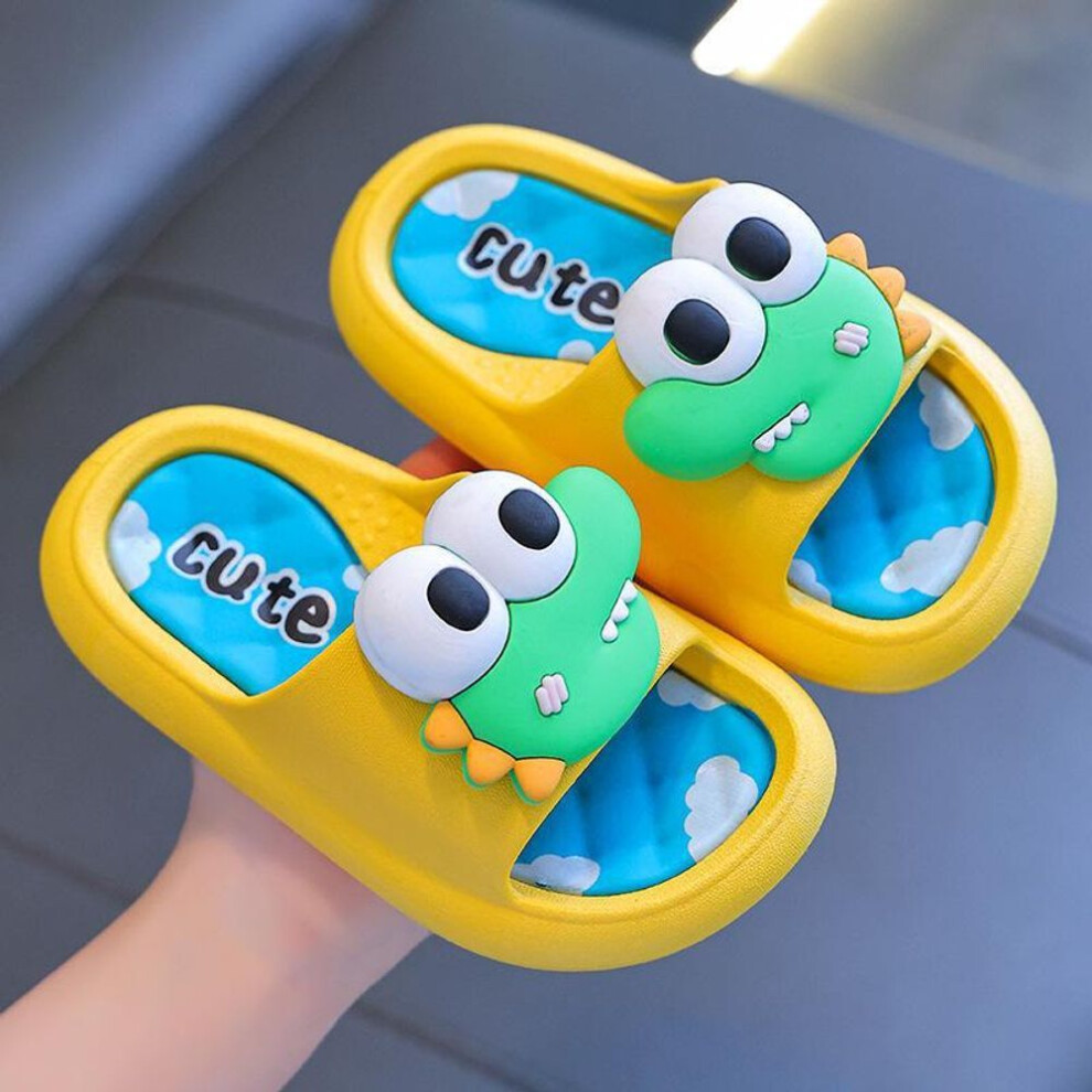 (yellow, Size 26/27) Children's Non-slip Summer Slippers: Parent-child Indoor & Outdoor Cute Bath Slippers For Boys, Girls, And Babies