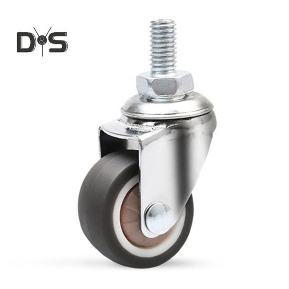 (as the picture, 2inch A) 5Pcs 1.5"/2" Stem Swivel Casters M8 x 15mm Threaded Stem Wheel Rubber Castors No Noise Furniture Castors Replacement for Baby Bed Table Shelf