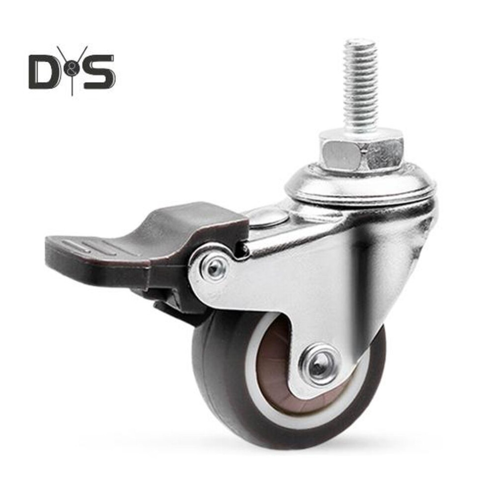 (as the picture, 1.5inch B) 5pcs 1.5"/2" Stem Swivel Casters M8 X 15mm Threaded Stem Wheel Rubber Castors No Noise Furniture Castors Replacement For Baby Bed Table Shelf