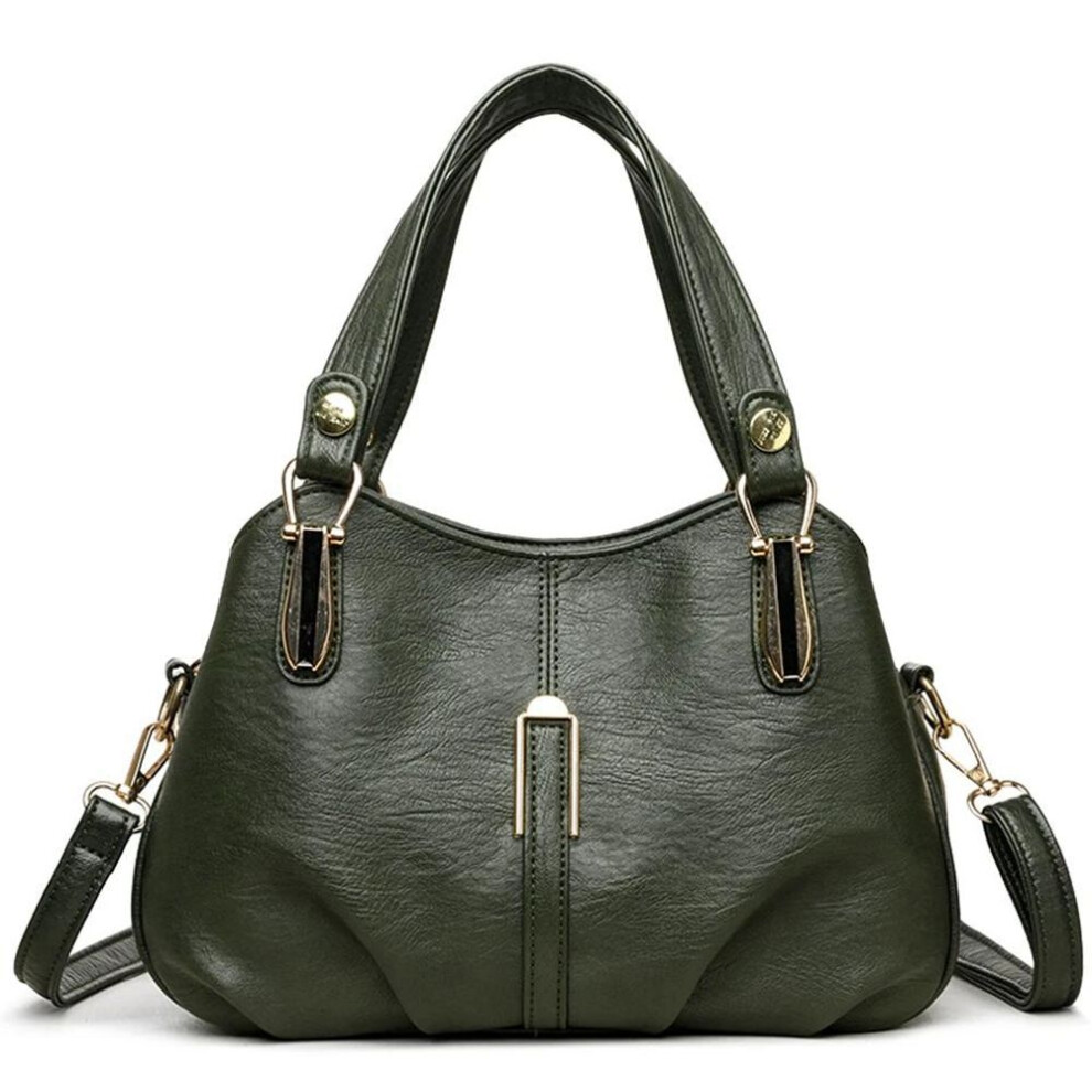 (green) Brand Leather Women Handbag Luxury Designer Shoulder Crossbody Bags Ladies Purse Messenger Tote Bag Female Commuting Bag
