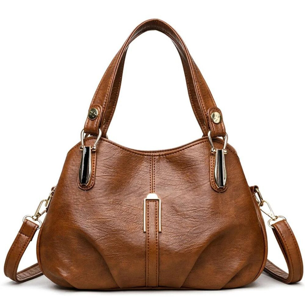(brown) Brand Leather Women Handbag Luxury Designer Shoulder Crossbody Bags Ladies Purse Messenger Tote Bag Female Commuting Bag