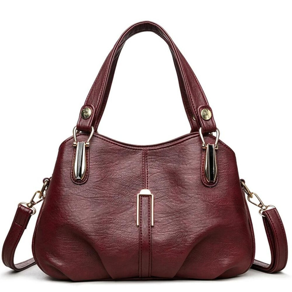 (red) Brand Leather Women Handbag Luxury Designer Shoulder Crossbody Bags Ladies Purse Messenger Tote Bag Female Commuting Bag