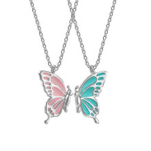 Good Friend Butterfly Necklace Simple Colored Butterfly Two-piece Friendship Necklace