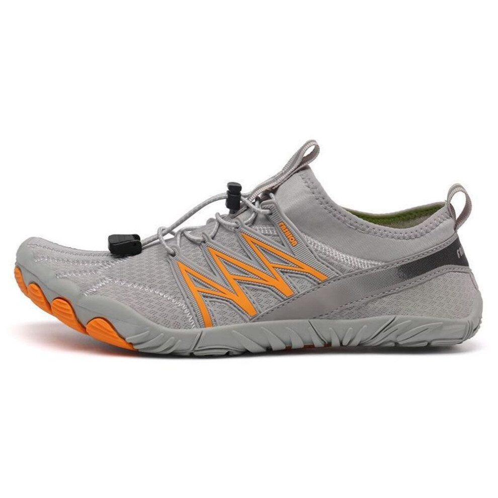 (gray,orange, 38) Large Size Outdoor Water Shoes for Men & Women - Summer Beach & Stream Five-Finger Wading & Leisure Shoes