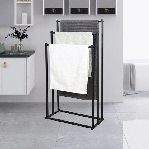 3 Tier Free Standing Towel Rail Stand Unit Rack Storage Bathroom 2