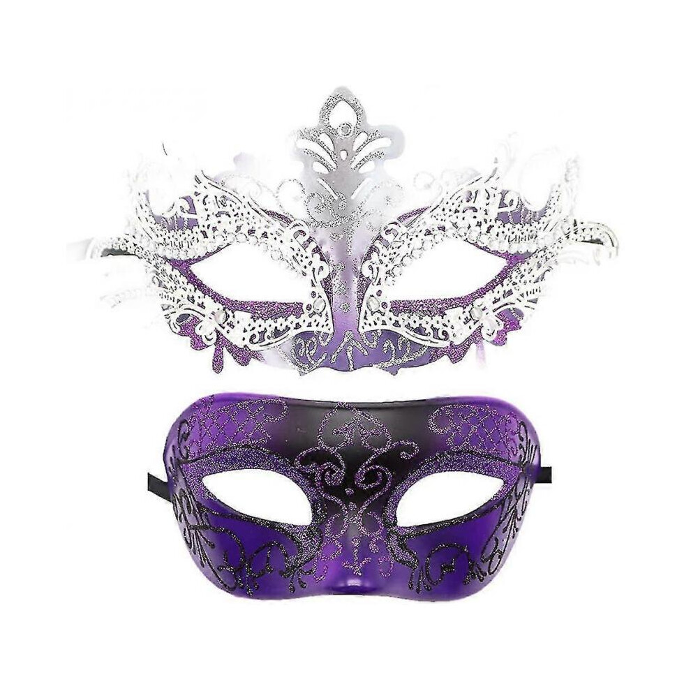 Couples Masquerade Masks Metal Venetian Mardi Gras Party Evening Prom Costume