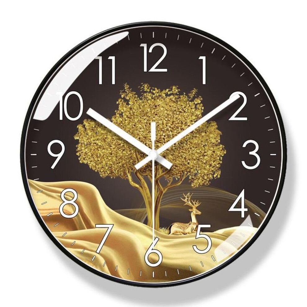 (10 inches, Basic Model, Quartz, 6083-W, black) Yipra 6083 Elk Wall-Mounted Silent Quartz Clock for Living Room