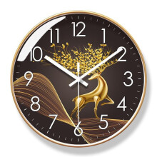 (10 inches, Basic Model, Quartz, 6082-W, gold) Yipra 6083 Elk Wall-Mounted Silent Quartz Clock for Living Room