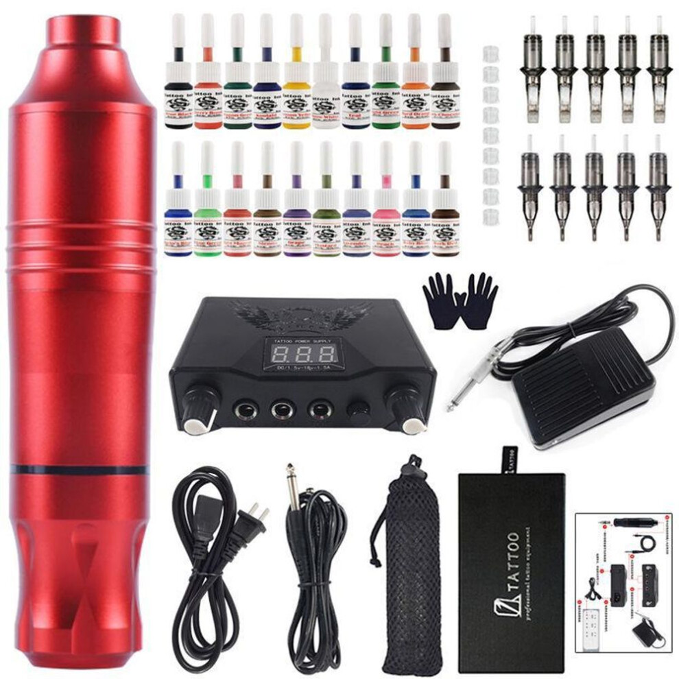 (red, national standard) Skull No. 1 Motor Tattoo Pen Set For Students