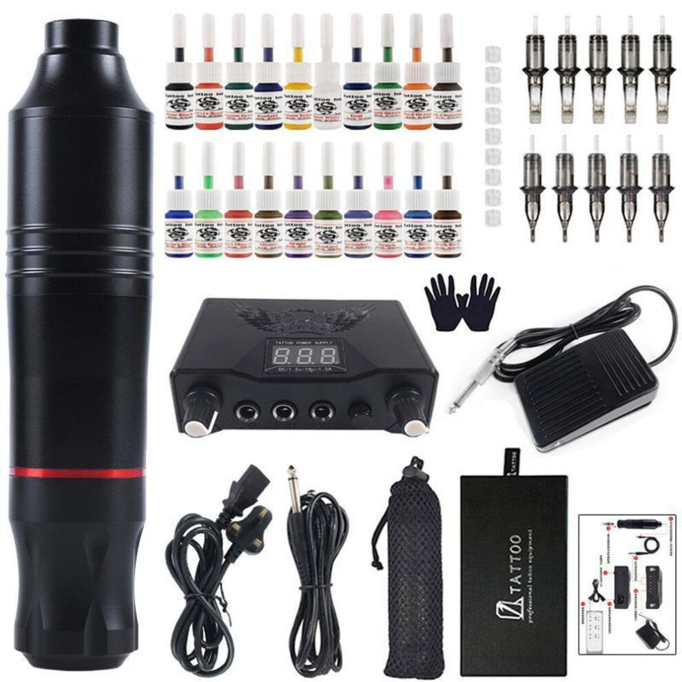 (black, British Standard) Skull No. 1 Motor Tattoo Pen Set for Students