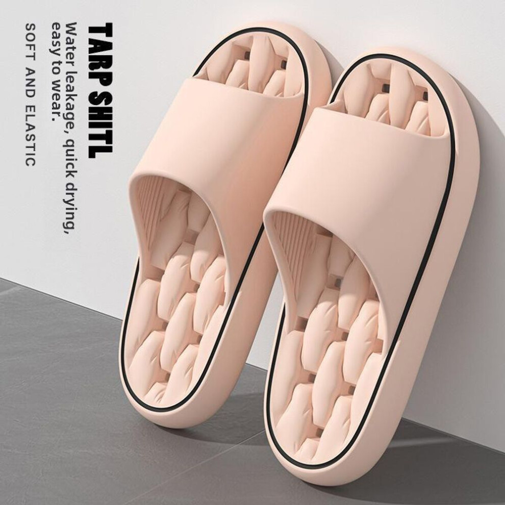 (pink, 38-39) Women's And Men's Non-slip Bathroom Slippers - Odor-free Eva Indoor Flip Flops