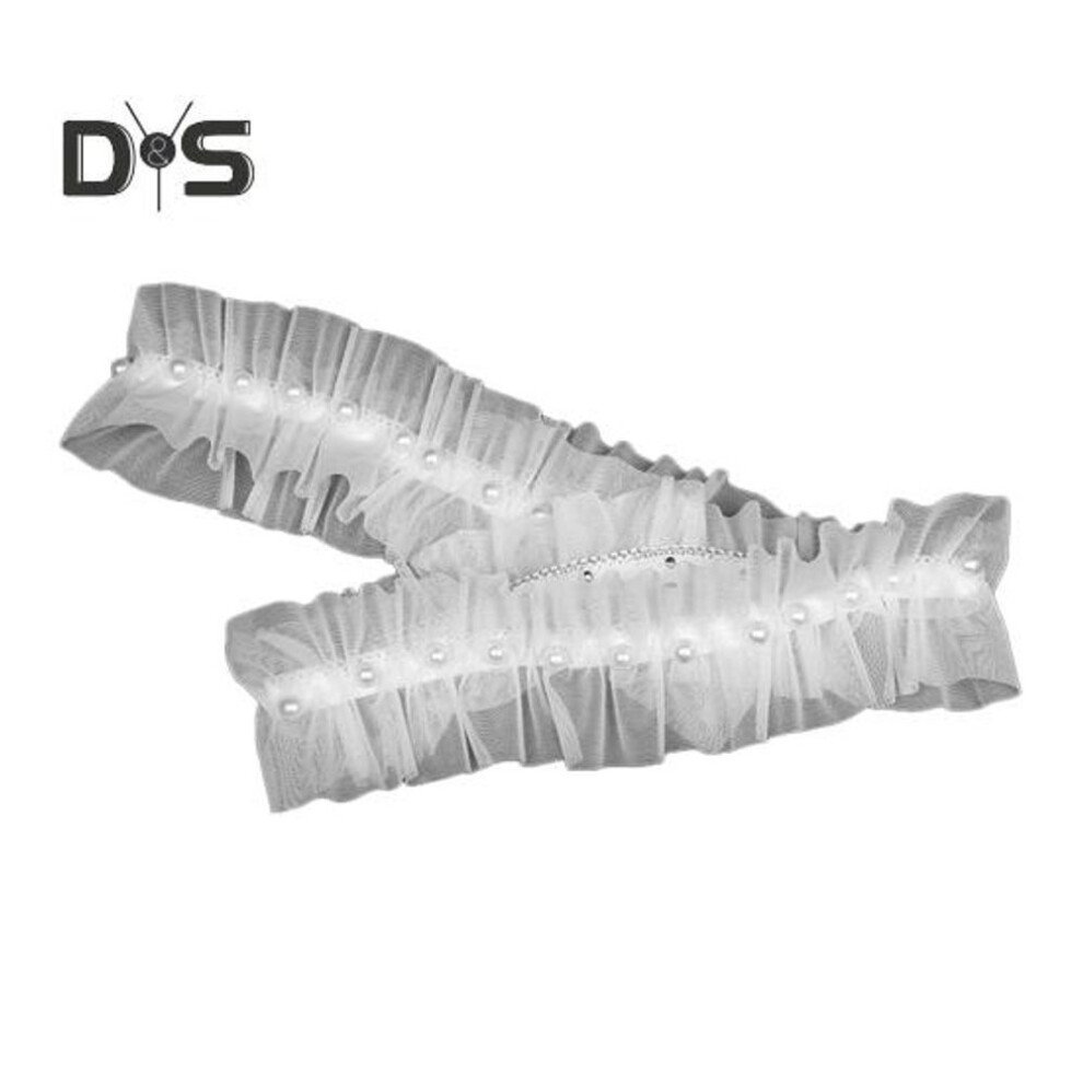 (white) 1 Pair Bridal Lace Leg Garters With Faux Pearl Embellishment Wedding Garters Mesh Elegant Floral Bridal Leg Accessory For Women Girls