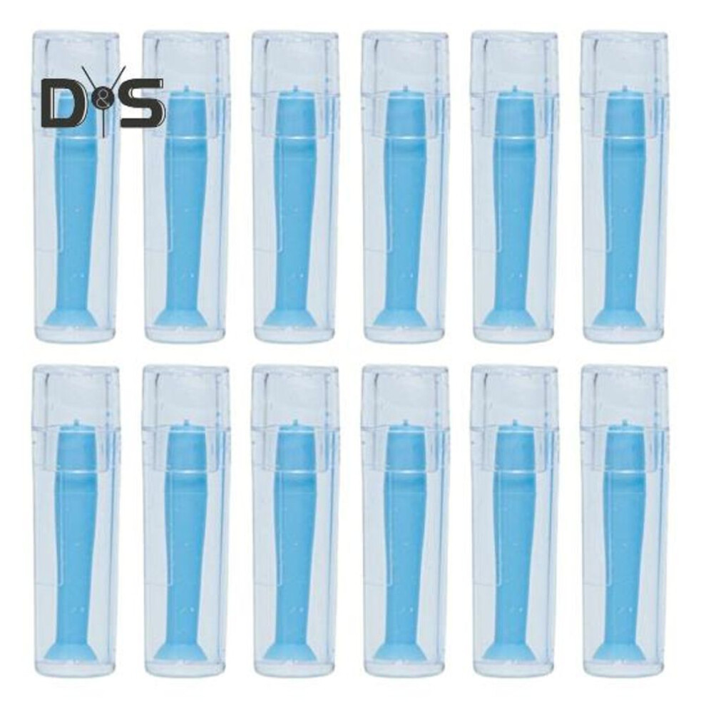 (as the picture, 12pcs) 1/6/12pcs Contact Lens Plunger Sufficient Quantity Easy Contact Lens Removal Tool With Strong Suction Power Clear Blue Silicone Lens Remover For Safe