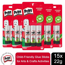 Pritt Glue Sticks Child-Friendly & Strong-Hold adhesive 22 g,15 Sticks