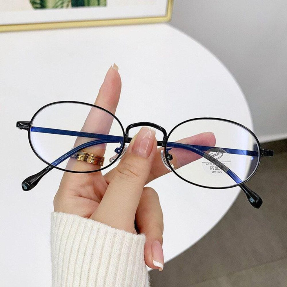 (black, myopia 50 degrees) Sven Retro Gold Rim Small Frame Glasses for Women - Ultra-Light, Anti-Blue Light, Myopia-Friendly, Celebrity Style