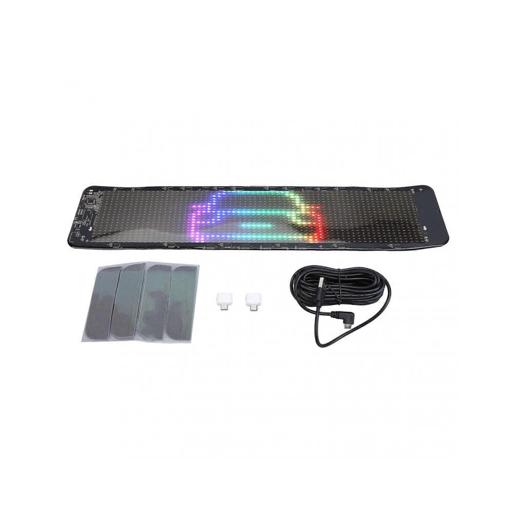 Car USB 5V LED Sign 11x32cm Bluetooth App Control Bright Programmable Custom Text Animation Pattern Display for Car RV Yacht with Remote ControllerBui