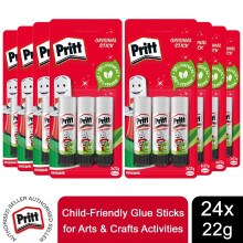 Pritt Glue Stick Child-Friendly & Strong-Hold adhesive 22 g, 24 Sticks