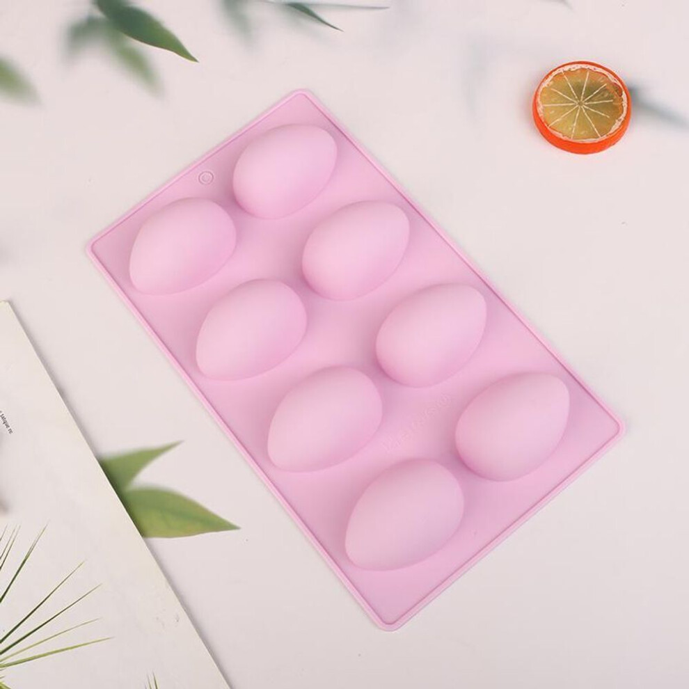 (purple) 8 Eggs Shaped Easter Eggs Silicone Baking Mold Pastry Chocolate Mold Pudding Ice Tray Mould Easter Diy Soap Mold Crafts Gifts