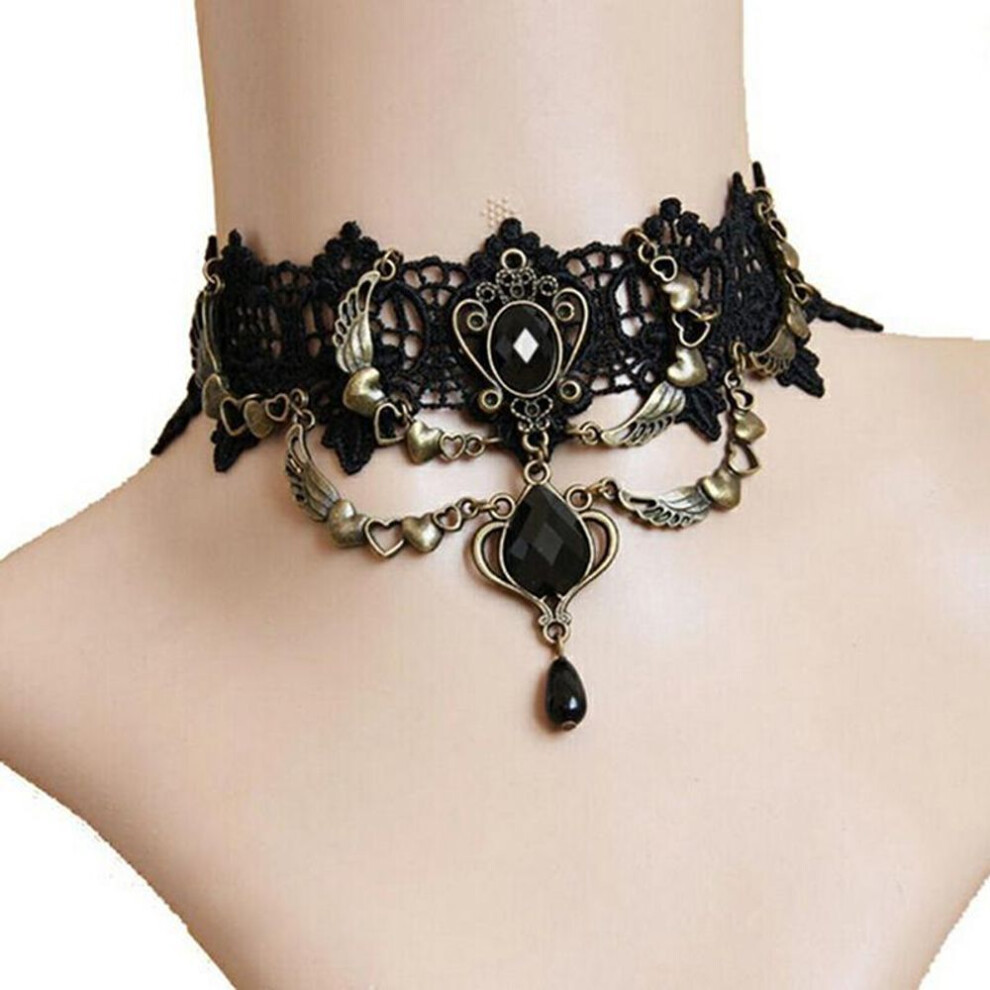 (Necklace) Collares Sexy Gothic Chokers  Black Lace Neck Choker Necklace
