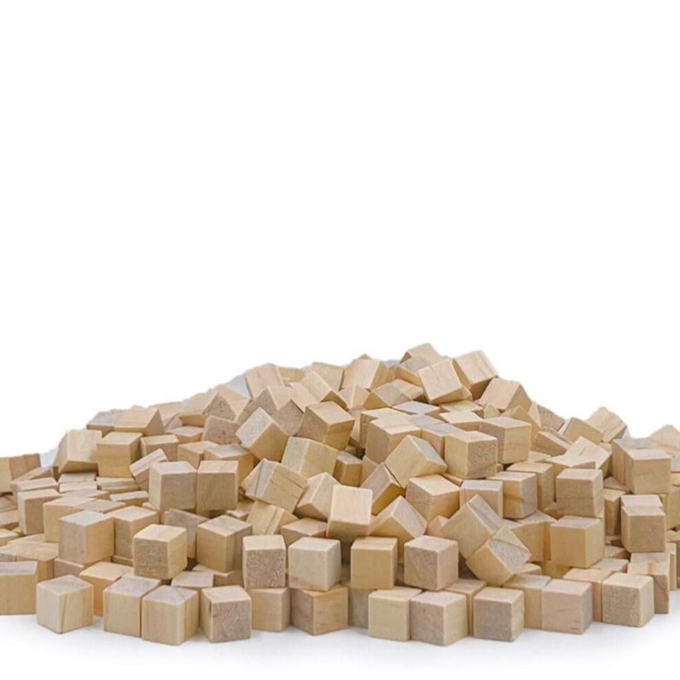 300pcs Pine Wood Material Natural Blank Wooden Cubes  for Preschool DIY Work or Adult Art Projects