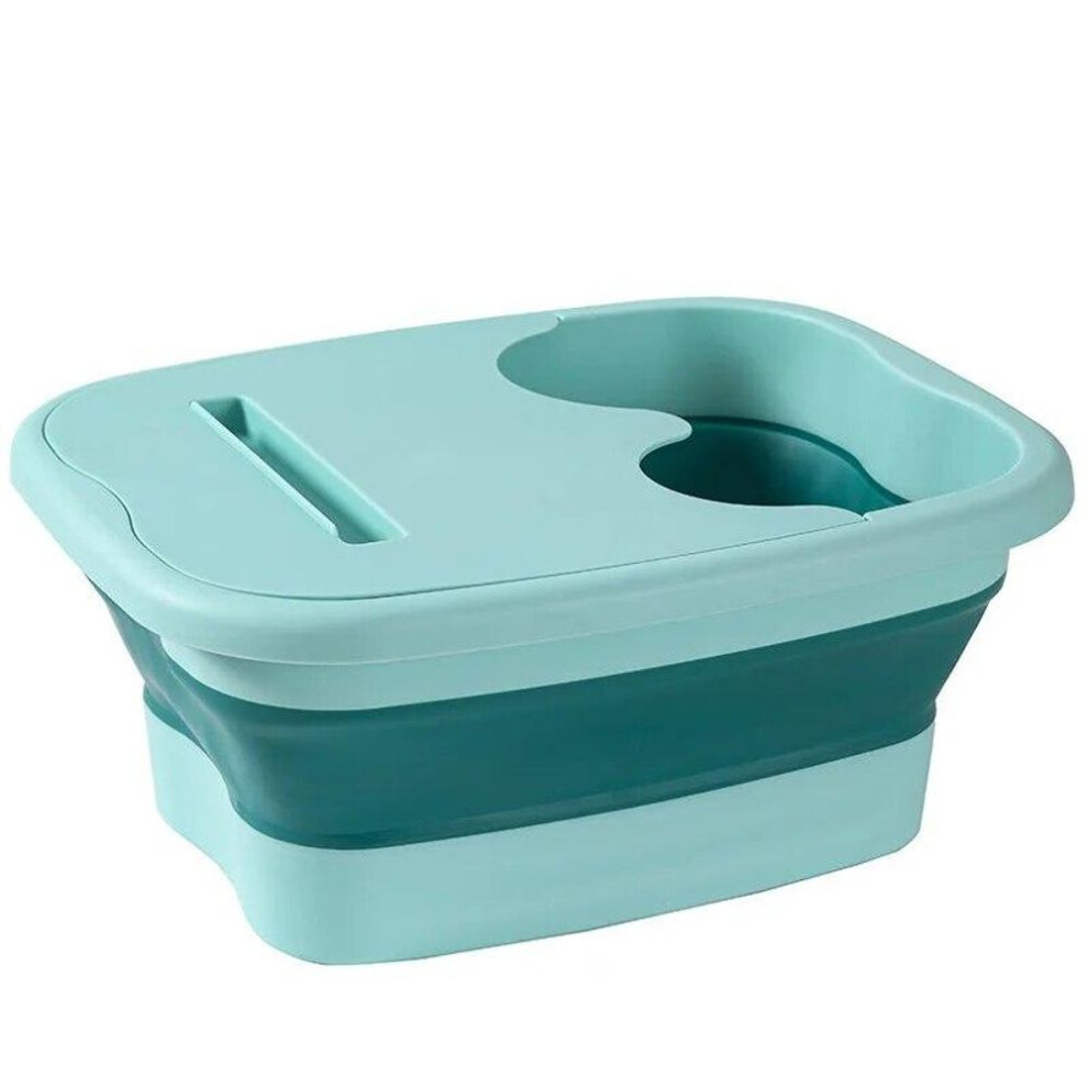 (green) Foldable Footbath Massage Bucket Soaking Bucket Folding Basin Spa Foot Bath Bucket Household Sauna Bathtub Pedicure Bath Bathtub