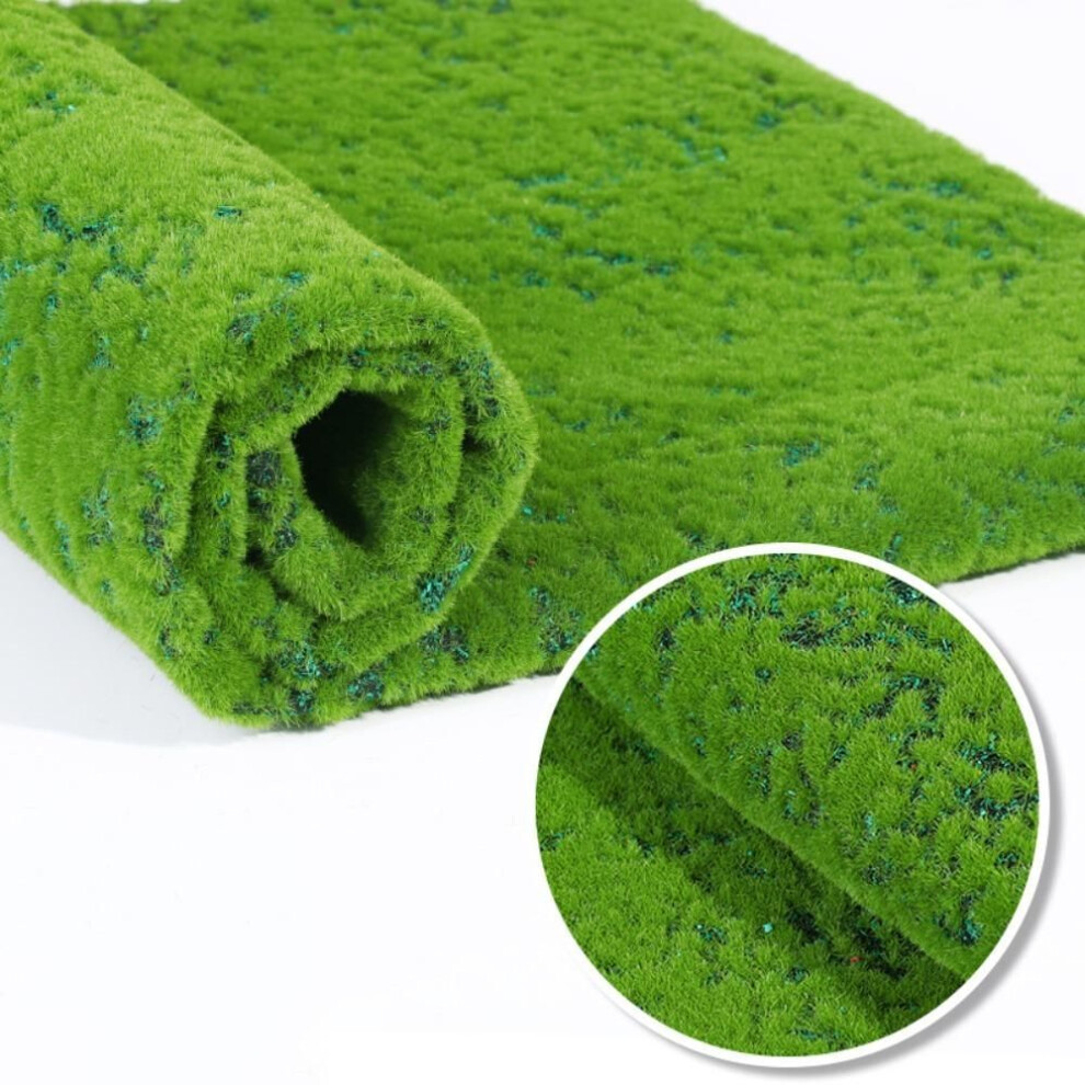 (Blue Sand) Eternal Life Artificial Moss Carpet Durable Simulation Moss Sheet Fake Moss Grass Turf  Wall