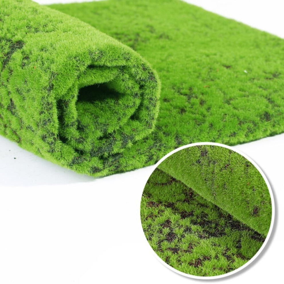 (Coffee) Eternal Life Artificial Moss Carpet Durable Simulation Moss Sheet Fake Moss Grass Turf  Wall