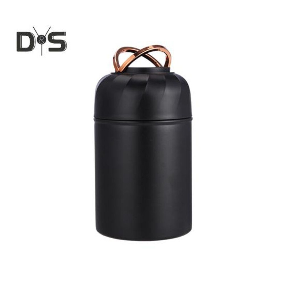 (black, 500ML) 500ML Soup Thermal Cup Insulated Vacuum Food Jar Wide Mouth Flask Leakproof Stainless Steel Lunch Container with Foldable Spoon Bowl Lid for School