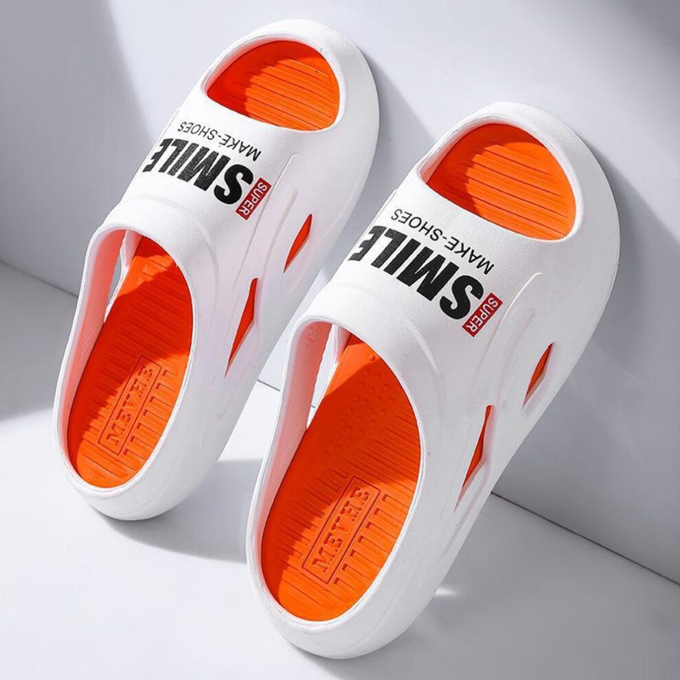(orange, 40-41) Men's Summer 2024 Slippers - Outdoor Non-Slip, Thick Soft Sole, Comfortable Home Style