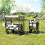 Outsunny Outsunny Outdoor Push Pull Wagon Stroller Cart w/ Canopy Top Grey 3