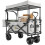 Outsunny Outsunny Outdoor Push Pull Wagon Stroller Cart w/ Canopy Top Grey 2