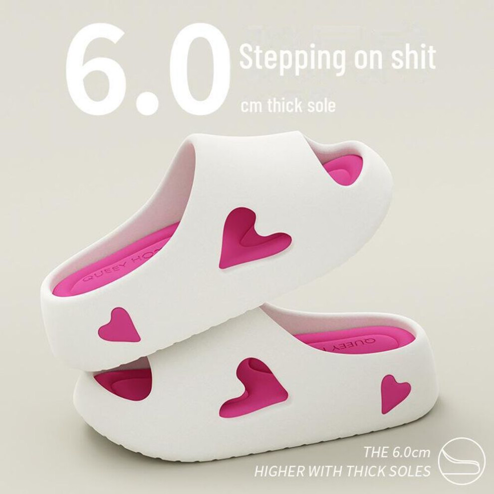 (white,rose, 39-40) 2024 Women's Non-slip Summer Eva Bath Slippers For Home