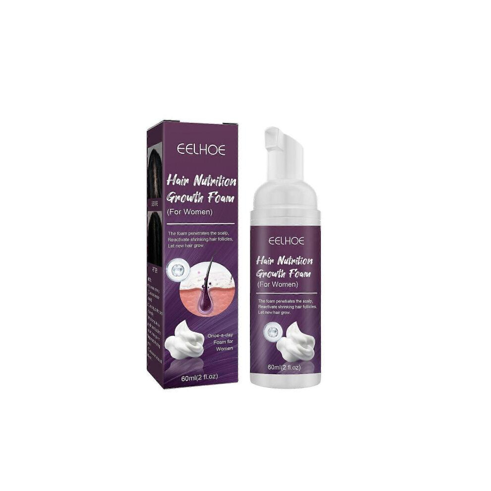 Hair growth care foam for strong hair, stimulation of hair follicles and nutrition.