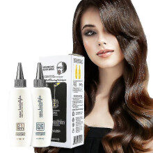 120g+120g Permanent Wave Curl Curly Perm Cream Liquid Cold Wave Hair Perm Lotion Solution for Resistant To Natural Hair