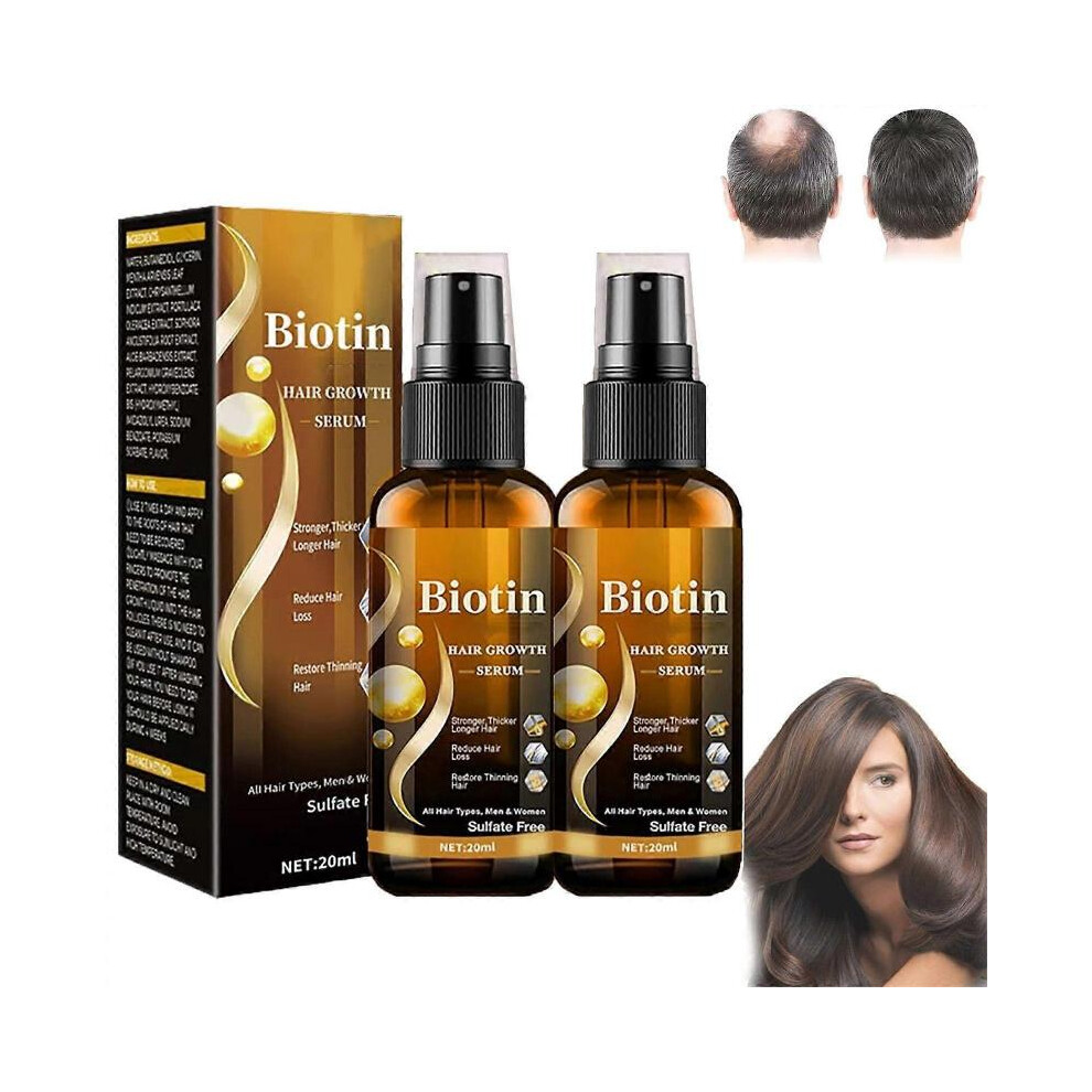 Biotin Hair Growth Spray, Hair Regrowth Spray,Hair&Beard Serum Spray (2pcs)