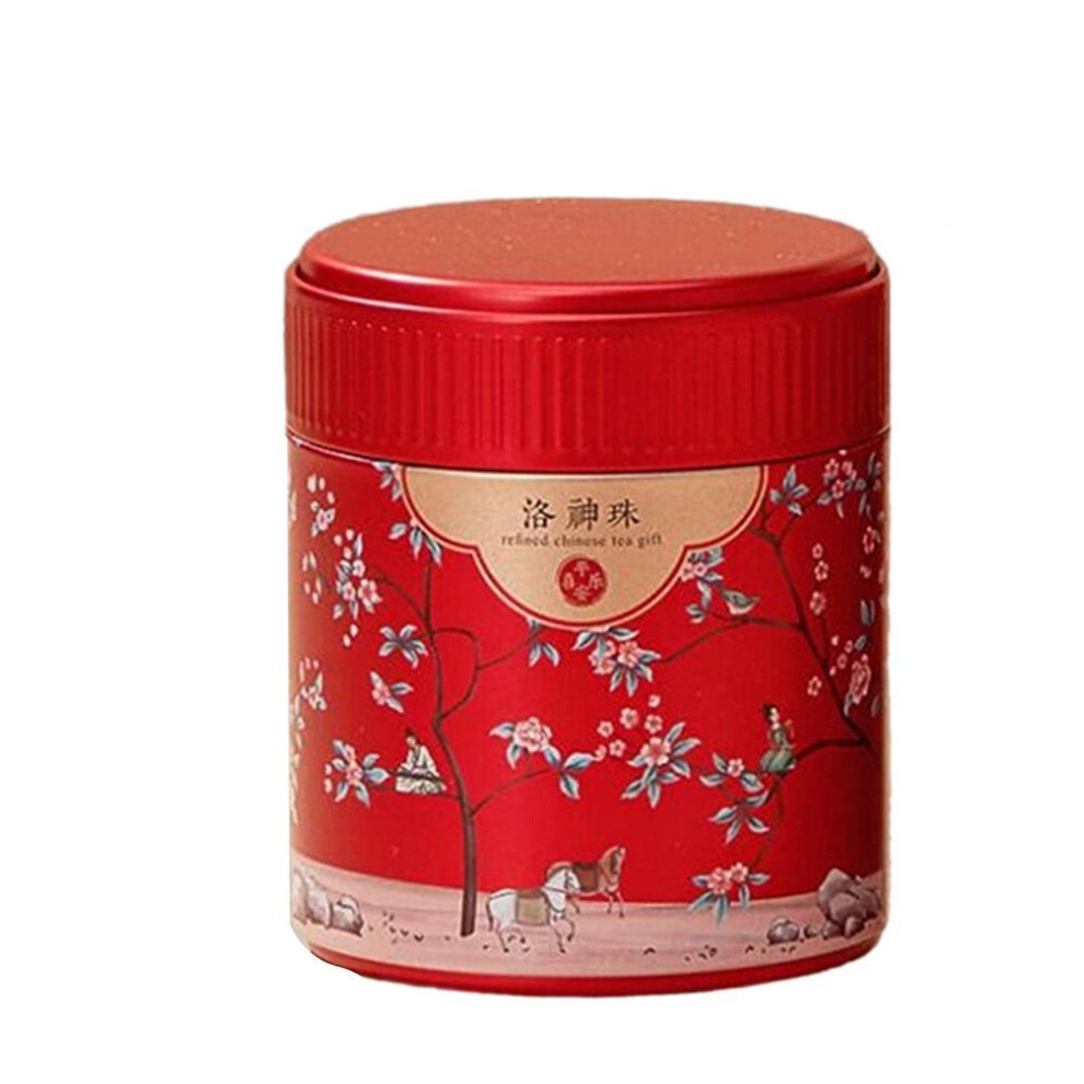 (red, 1) Fashion Tea Canister Unique Metal Tea Caddys Convenient Tea Storage Container Office Durable Tea Tin With Lid Container