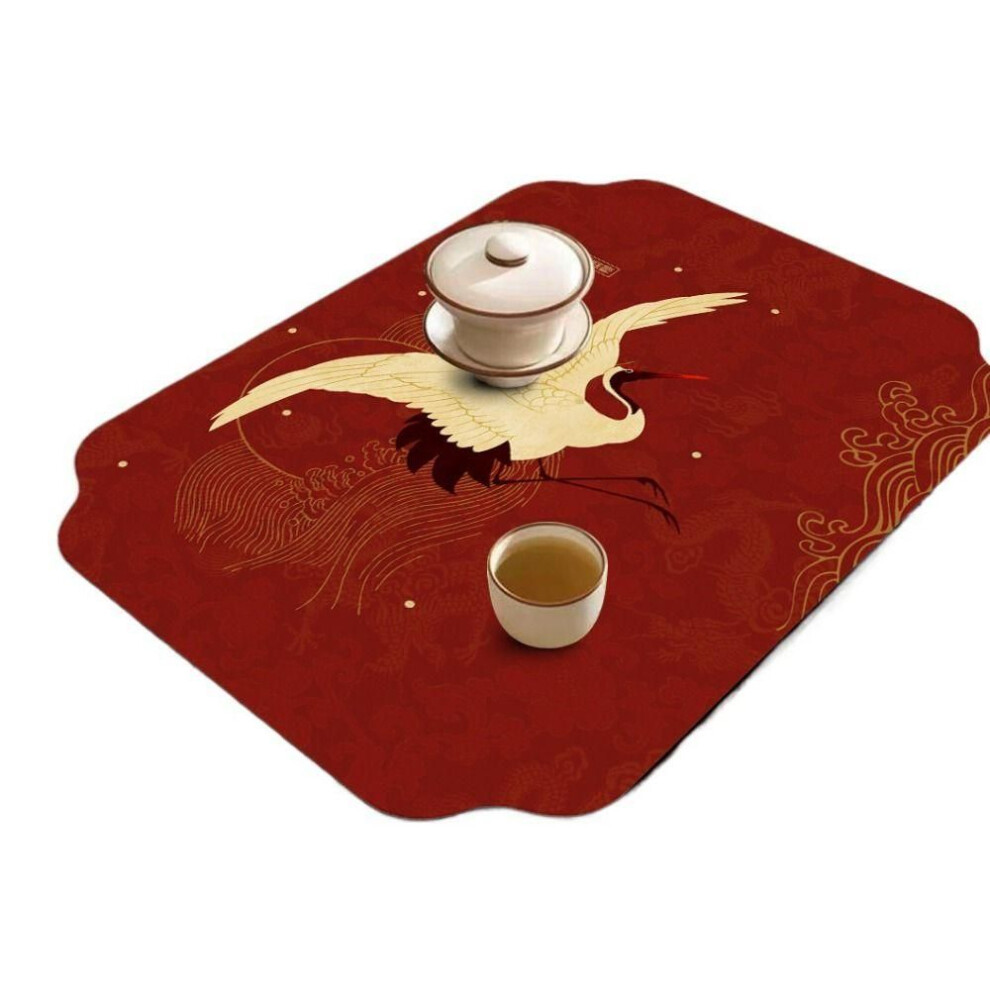 (O) Heat Resistant Diatom Mud Tableware Pad Absorbent Dish Drying Mat Quick Dry Drain Mat  Coffee Shop