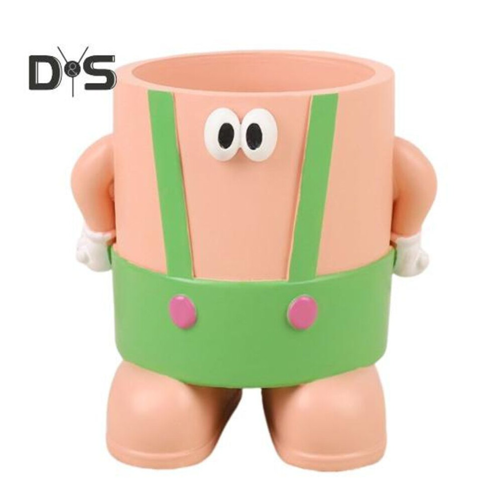 (beige) Kids Pen Holder Cartoon Design Unique Desktop Organizer Makeup Brushes Flowers Toothbrush Holder Desktop Accessory