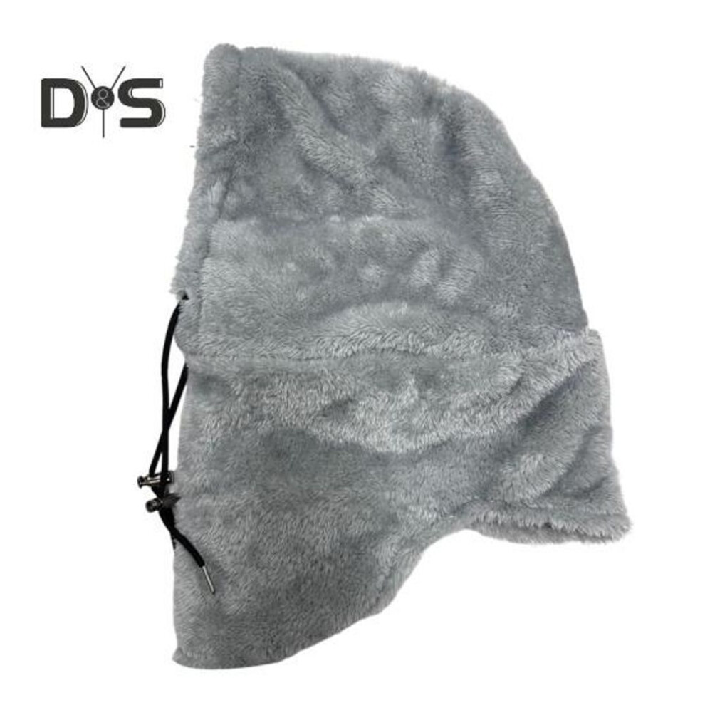 (grey) Women Winter Balaclava Hat Thick Warm Windproof Cycling Face Shield Adjustable Drawstring Full Protection Outdoor Travel Cold Weather Skiing Cap