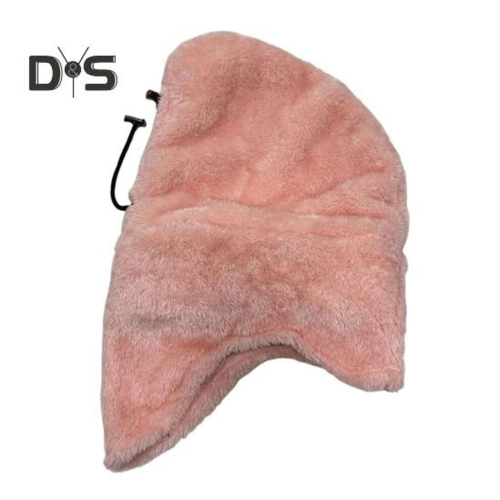 (pink) Women Winter Balaclava Hat Thick Warm Windproof Cycling Face Shield Adjustable Drawstring Full Protection Outdoor Travel Cold Weather Skiing Cap