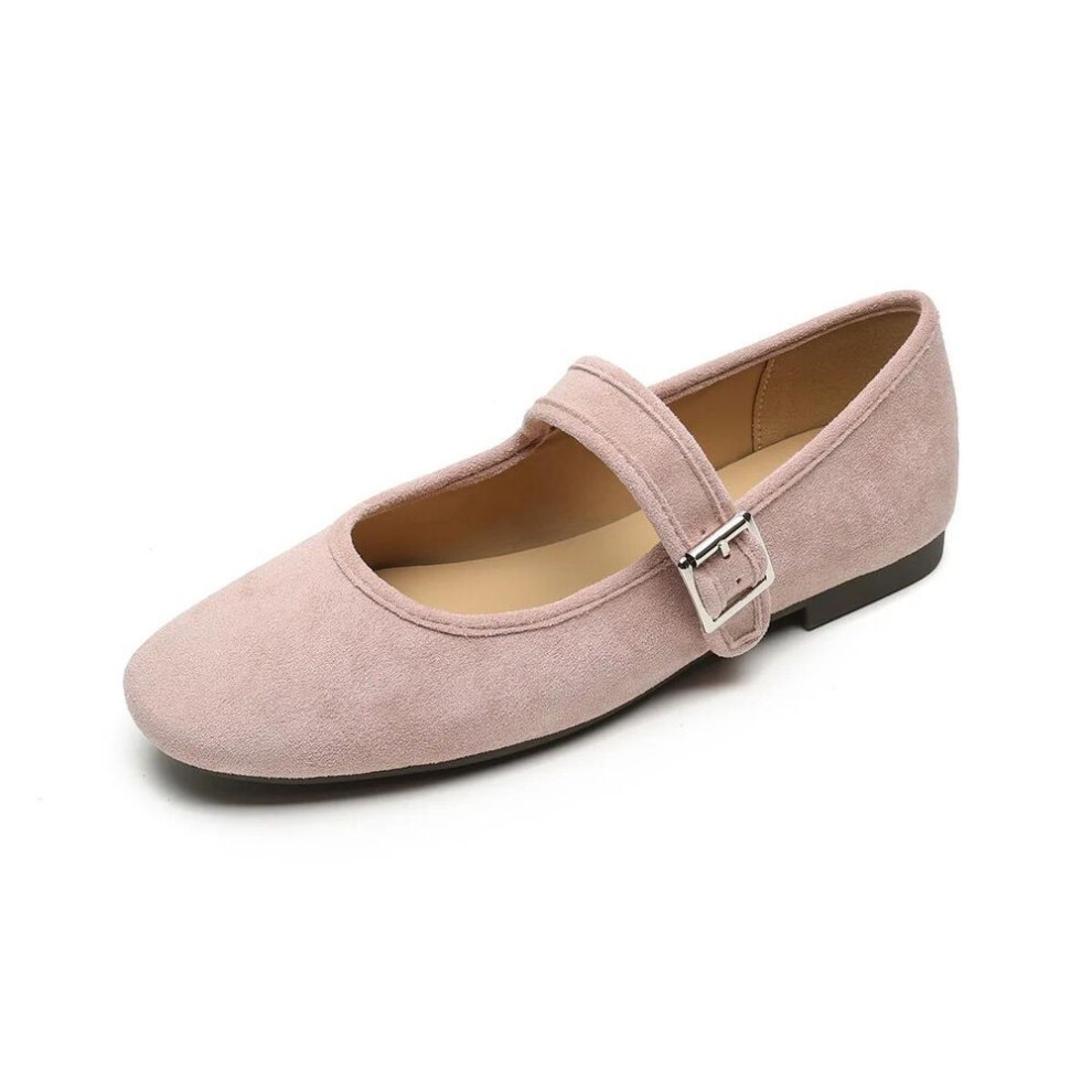 (pink, 43) Women Flat Shoes French Retro Flat Bottomed Mary Jane Shoes Shallow Mouth Soft Sole Ballet Single Shoes Women Flats