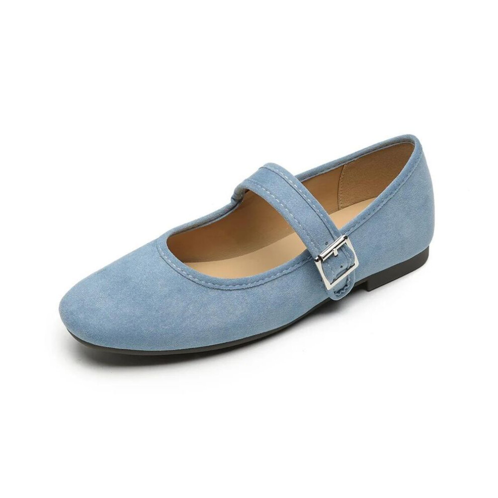 (blue, 40) Women Flat Shoes French Retro Flat Bottomed Mary Jane Shoes Shallow Mouth Soft Sole Ballet Single Shoes Women Flats