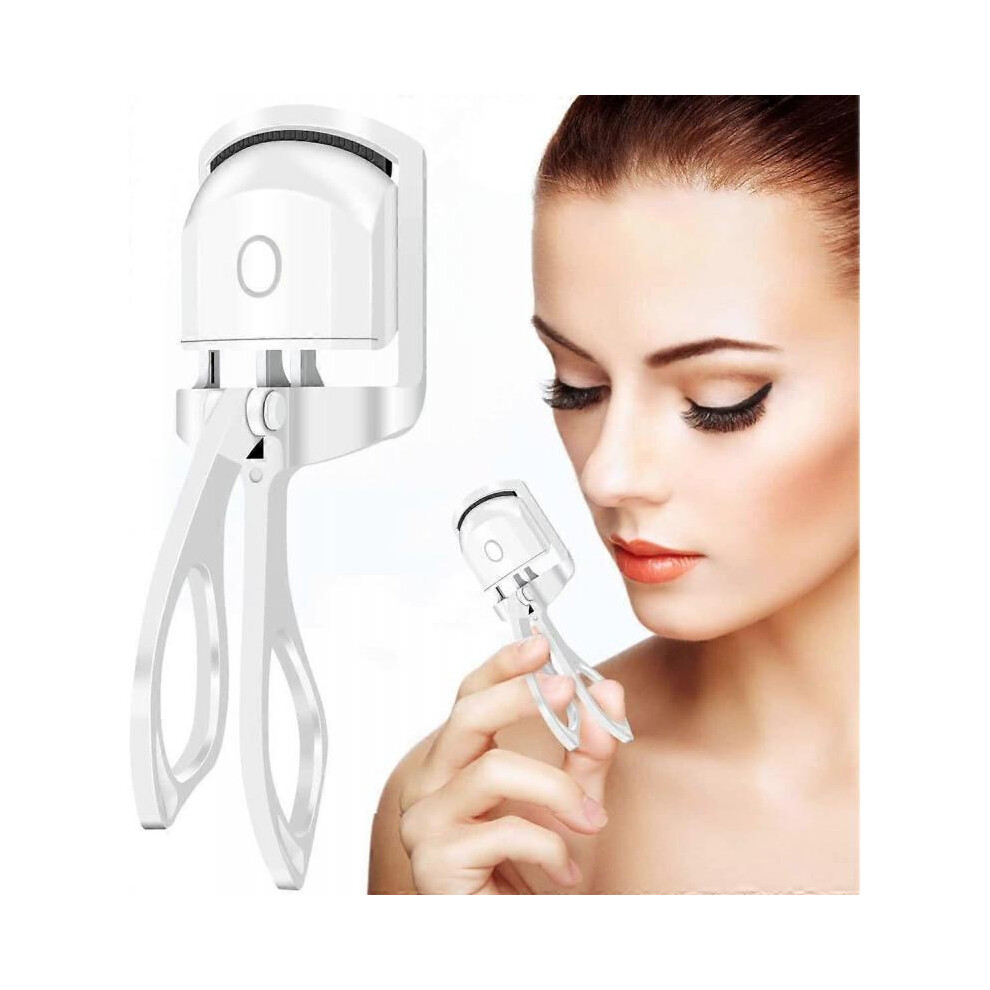 Heated Eyelash Curler with Silicone Pad, Electric Lash Curler Mini USB Rechargeable Eyelashes Curler