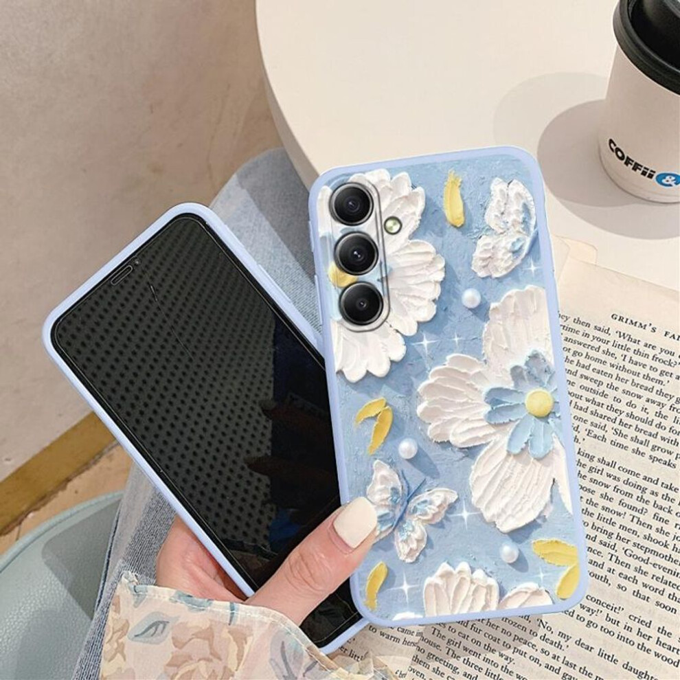 (blue, Honor X7b 5G) Fashion Flowers Case For iPhone Samsung A55 S24 FE S25 M35 A06 Xiaomi Redmi Note 13 Pro 14C Huawei Honor 200 Shockproof Anti-Scratch Matte Phone Cover